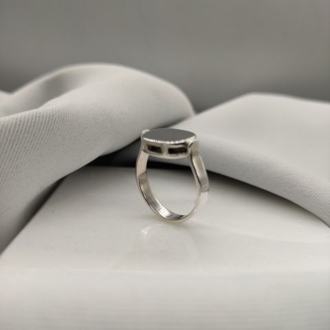 Ring Silver rotating rectangle