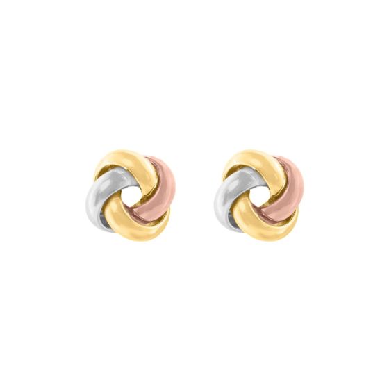 Earrings Gold  tricolor trinity