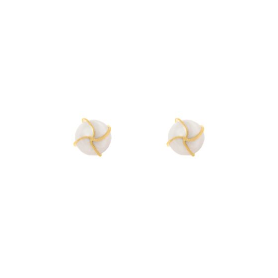 Earrings Gold white Pearl